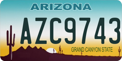 AZ license plate AZC9743