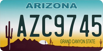 AZ license plate AZC9745
