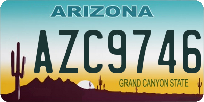 AZ license plate AZC9746