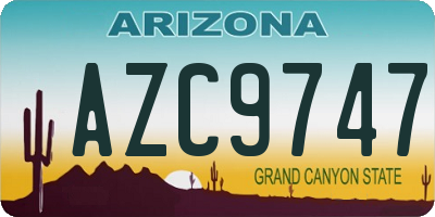 AZ license plate AZC9747