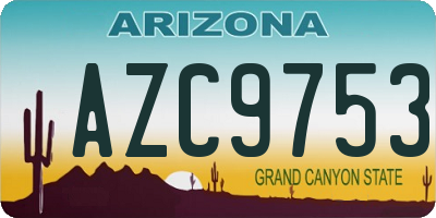 AZ license plate AZC9753