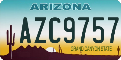 AZ license plate AZC9757