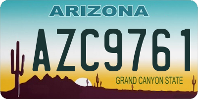 AZ license plate AZC9761