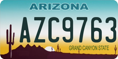 AZ license plate AZC9763