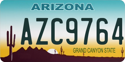 AZ license plate AZC9764
