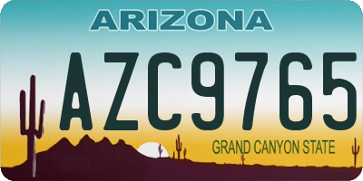 AZ license plate AZC9765