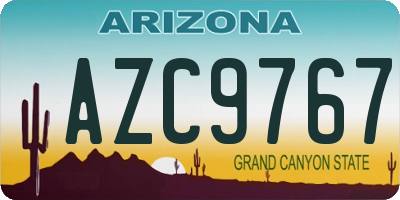 AZ license plate AZC9767