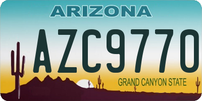 AZ license plate AZC9770