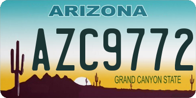 AZ license plate AZC9772