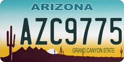AZ license plate AZC9775