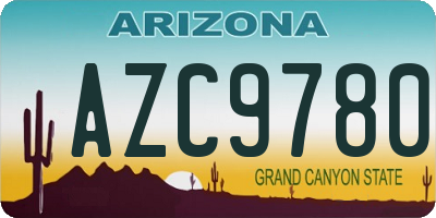 AZ license plate AZC9780
