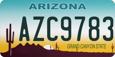 AZ license plate AZC9783