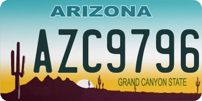 AZ license plate AZC9796