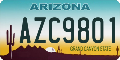 AZ license plate AZC9801