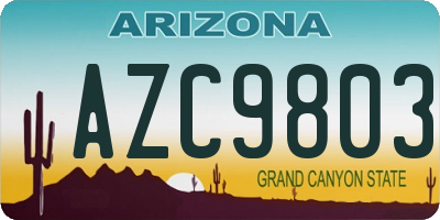 AZ license plate AZC9803