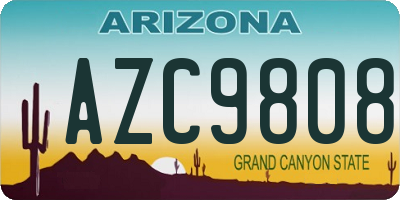 AZ license plate AZC9808
