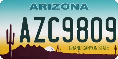 AZ license plate AZC9809