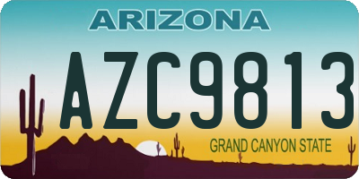 AZ license plate AZC9813