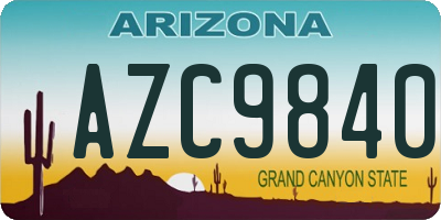 AZ license plate AZC9840