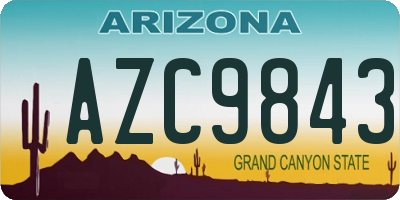 AZ license plate AZC9843