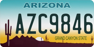 AZ license plate AZC9846