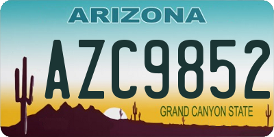 AZ license plate AZC9852