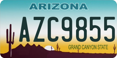 AZ license plate AZC9855