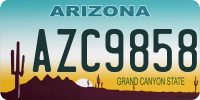 AZ license plate AZC9858