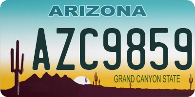 AZ license plate AZC9859