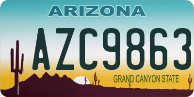 AZ license plate AZC9863