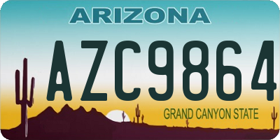 AZ license plate AZC9864