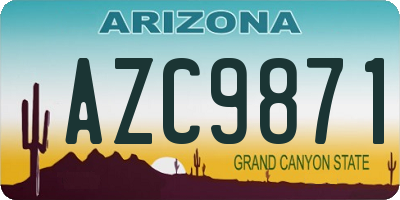 AZ license plate AZC9871