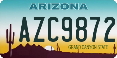 AZ license plate AZC9872