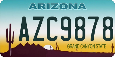 AZ license plate AZC9878