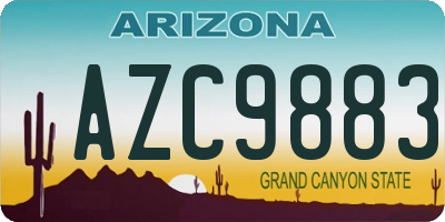 AZ license plate AZC9883