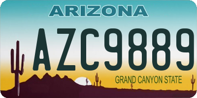AZ license plate AZC9889
