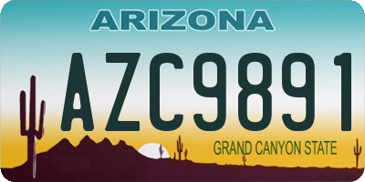 AZ license plate AZC9891