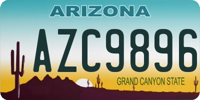 AZ license plate AZC9896