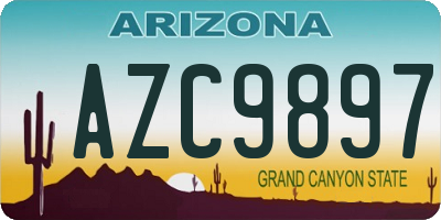 AZ license plate AZC9897