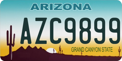 AZ license plate AZC9899