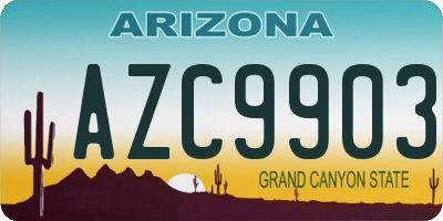 AZ license plate AZC9903
