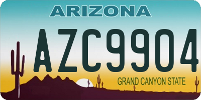 AZ license plate AZC9904