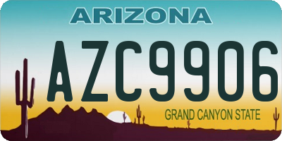 AZ license plate AZC9906