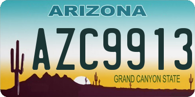 AZ license plate AZC9913