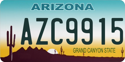 AZ license plate AZC9915