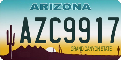 AZ license plate AZC9917