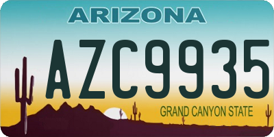 AZ license plate AZC9935