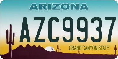 AZ license plate AZC9937