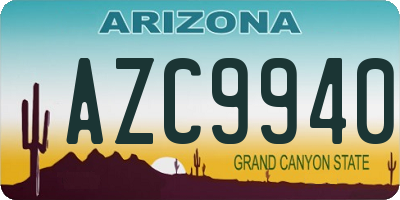 AZ license plate AZC9940