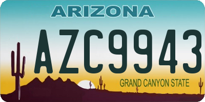 AZ license plate AZC9943